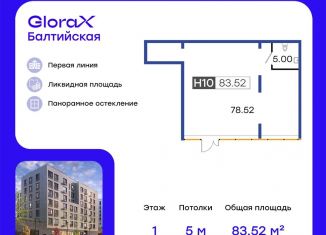 Продается помещение свободного назначения, 83.52 м2, Санкт-Петербург, улица Шкапина, 15, метро Балтийская