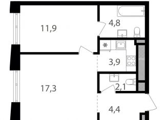 Продажа 1-комнатной квартиры, 44.4 м2, Москва, ВАО