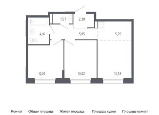 2-комнатная квартира на продажу, 49 м2, Тюменская область, жилой комплекс Чаркова 72, 2.2