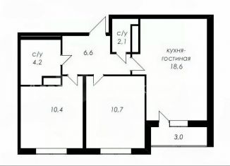 Продажа 2-комнатной квартиры, 52.7 м2, деревня Дударева, улица Сергея Джанбровского, 13, ЖК Преображенский на Московском