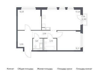 Продается двухкомнатная квартира, 53.6 м2, Санкт-Петербург