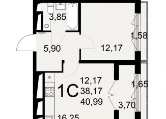 Продаю однокомнатную квартиру, 41 м2, Тульская область