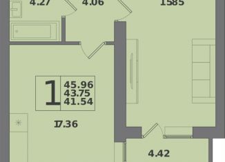 Однокомнатная квартира на продажу, 46 м2, Калининград, Крейсерская улица, 13к1