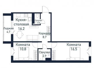 Продажа 2-комнатной квартиры, 56.6 м2, Челябинская область