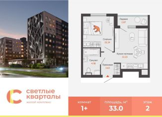 Продам 1-ком. квартиру, 33 м2, Ульяновск, жилой комплекс Светлые кварталы, 3