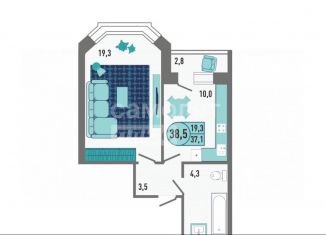 1-комнатная квартира на продажу, 38.5 м2, Липецк, Минская улица, 4Ак2