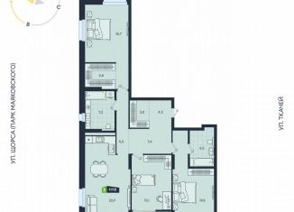 Продажа трехкомнатной квартиры, 117.6 м2, Екатеринбург, метро Ботаническая, Машинная улица, 1В/2