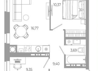 Продажа 2-ком. квартиры, 49.6 м2, Астрахань, Боевая улица, 132с3