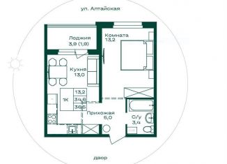 1-комнатная квартира на продажу, 36.5 м2, село Майма