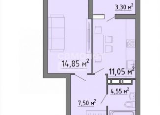 Продам однокомнатную квартиру, 41.3 м2, Липецк
