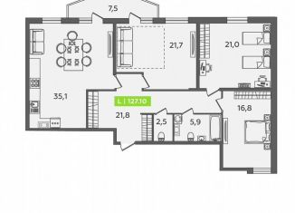 Продаю 3-комнатную квартиру, 127.1 м2, Санкт-Петербург, метро Фрунзенская, Московский проспект, 71к3
