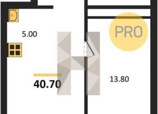 Продаю однокомнатную квартиру, 41.8 м2, Новосибирск, Калининский район