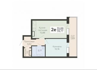 2-комнатная квартира на продажу, 39.8 м2, Воронеж, Ленинградская улица, 118А