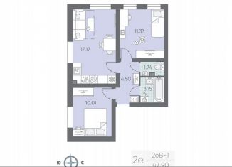 Продается 2-ком. квартира, 46.9 м2, Санкт-Петербург, Красносельский район