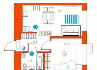 Продаю однокомнатную квартиру, 37.1 м2, Тюмень, улица Ветеранов Труда, 36к1