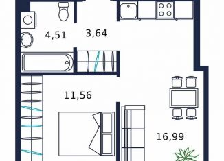 Продажа 1-ком. квартиры, 36 м2, Тюмень, Центральный округ, улица Мелиораторов, 6А
