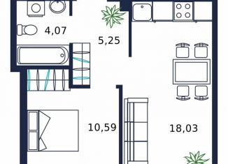 Продается 1-ком. квартира, 37.2 м2, Тюмень, улица Мелиораторов, 6А