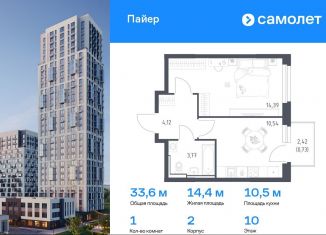 Продажа 1-ком. квартиры, 33.6 м2, Екатеринбург, метро Уральская