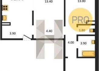 Трехкомнатная квартира на продажу, 81.5 м2, Новосибирск