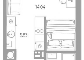Продам квартиру студию, 27.2 м2, Астрахань, Боевая улица, 132с2