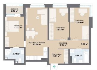 Продаю трехкомнатную квартиру, 87.6 м2, Екатеринбург