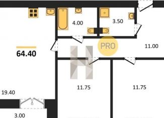 2-ком. квартира на продажу, 64.4 м2, Новосибирск, улица Кирова, 342