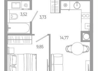 1-комнатная квартира на продажу, 31.9 м2, Астрахань, Боевая улица, 132с3