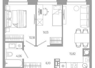 Продается 2-ком. квартира, 45.2 м2, Астрахань, Боевая улица, 132с3