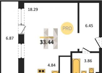 Продам квартиру студию, 36.9 м2, Новосибирск, Междуреченская улица, 5/2