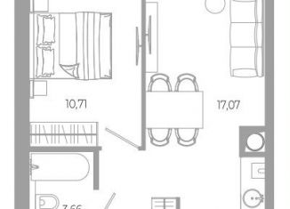 Продам 1-ком. квартиру, 35.4 м2, Астрахань, Боевая улица, 132с3