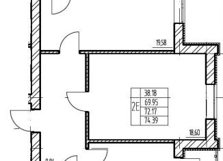 Продается двухкомнатная квартира, 72.2 м2, Калининград, Старокаменная улица, 3Б, ЖК Домарт
