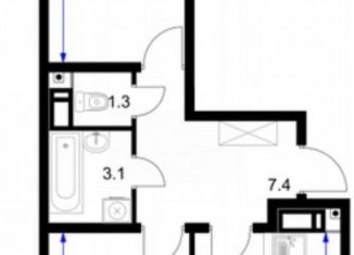 Продается двухкомнатная квартира, 51 м2, Краснодар, улица имени Героя Георгия Бочарникова, 8, микрорайон Губернский