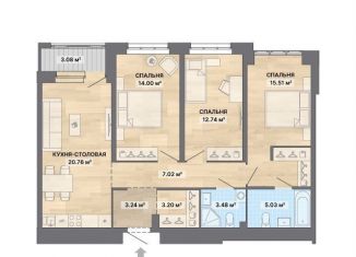 Продается трехкомнатная квартира, 88.1 м2, Екатеринбург