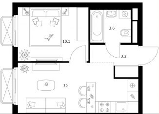 Продам 1-комнатную квартиру, 31.9 м2, Москва, район Гольяново
