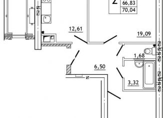 Продается 2-ком. квартира, 70.1 м2, деревня Алтуховка, Олимпийская улица, 2