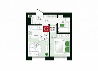 Продажа 1-ком. квартиры, 32.3 м2, Тула