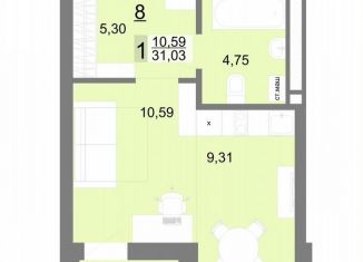 Продам квартиру студию, 31 м2, Екатеринбург, Тенистая улица, 8с5