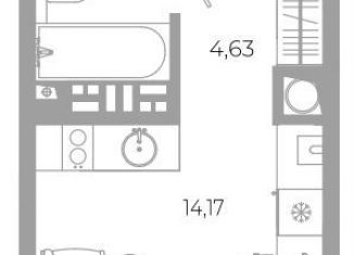 Продажа квартиры студии, 22.6 м2, Астрахань, Боевая улица, 132с3