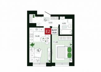 Продается 1-комнатная квартира, 35.7 м2, Тула