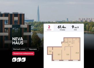 Двухкомнатная квартира на продажу, 61.4 м2, Санкт-Петербург, Петроградский район, Петровский проспект, 9к2