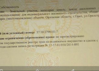 Продажа участка, 15.2 сот., Орёл, микрорайон Новая Ботаника, Орёлстроевская улица