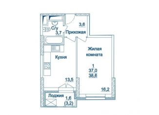 1-комнатная квартира на продажу, 38 м2, Москва, Хорошёвское шоссе, 25Ак2, ЖК Династия