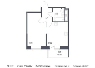 Продажа однокомнатной квартиры, 33.6 м2, Санкт-Петербург, жилой комплекс Новое Колпино, к39