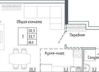 Продажа однокомнатной квартиры, 38.6 м2, Уссурийск, улица Александра Францева, 42