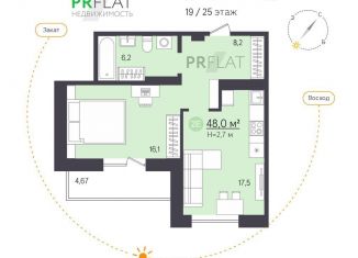 Продается однокомнатная квартира, 48 м2, Екатеринбург, Машинная улица, 44к2, Машинная улица