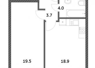 Продается 1-комнатная квартира, 46 м2, поселение Внуковское, ЖК Городские Истории