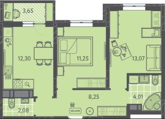 Продажа 2-комнатной квартиры, 52.1 м2, Краснодар