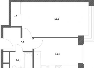 Продается однокомнатная квартира, 39.6 м2, поселение Внуковское, ЖК Городские Истории, улица Анны Ахматовой, 11к3