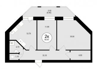 Продается 2-ком. квартира, 63.5 м2, Самара, метро Российская