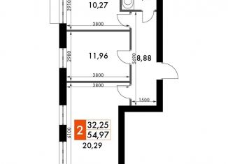 Продается 2-ком. квартира, 55 м2, деревня Митькино, жилой комплекс Жаворонки Клаб, к4